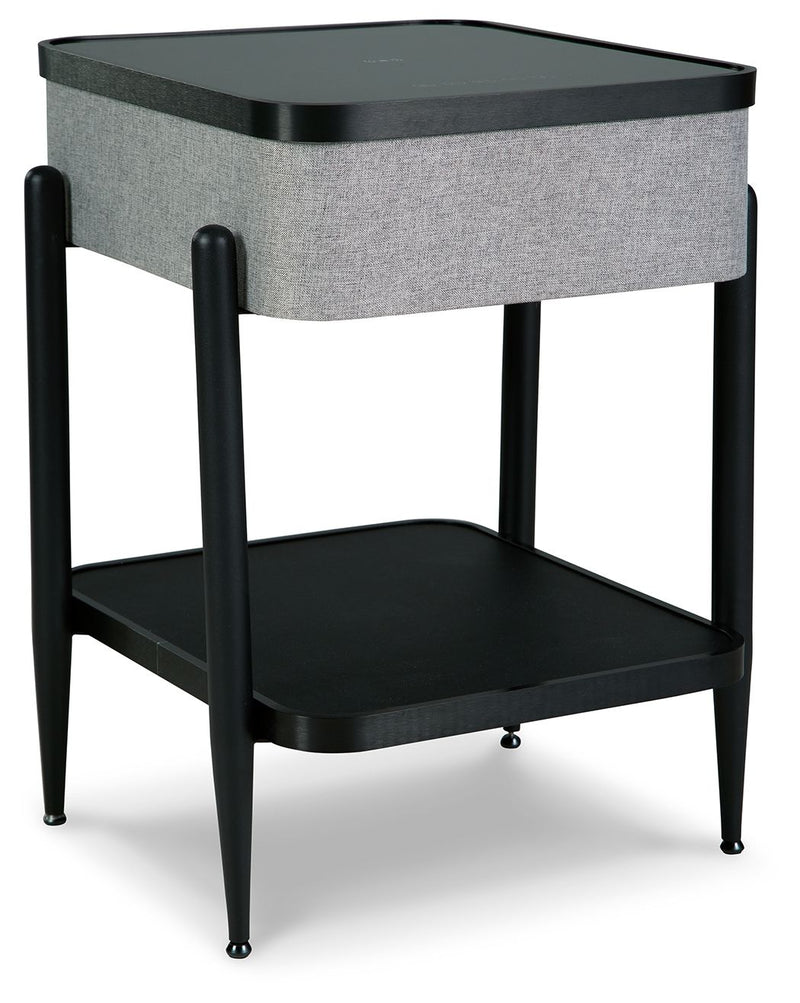 Jorvalee - Gray / Black - Accent Table with Speaker - JaxCo Furniture