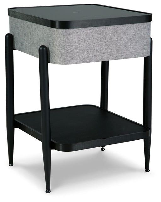 Jorvalee - Gray / Black - Accent Table with Speaker - JaxCo Furniture