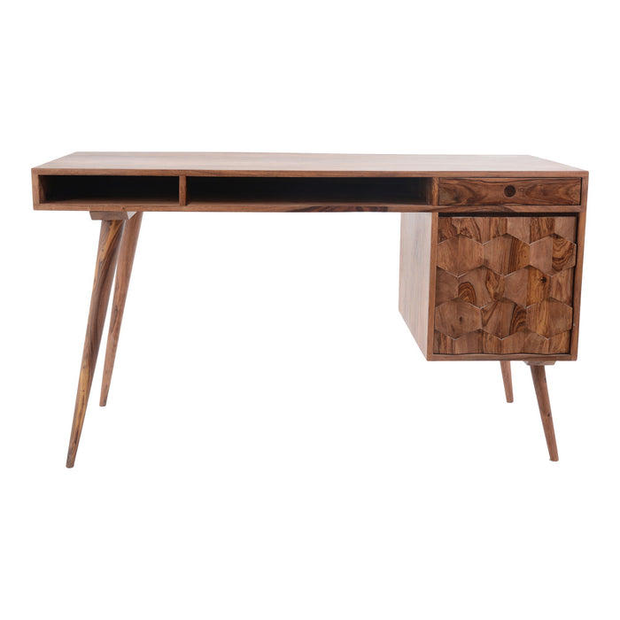 O2 - Desk - Caramel Brown - JaxCo Furniture