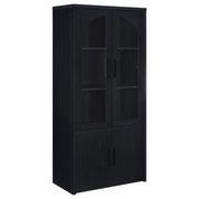 Riva - 4-Door Tall Accent Display Cabinet LED Lighting - Black - JaxCo Furniture