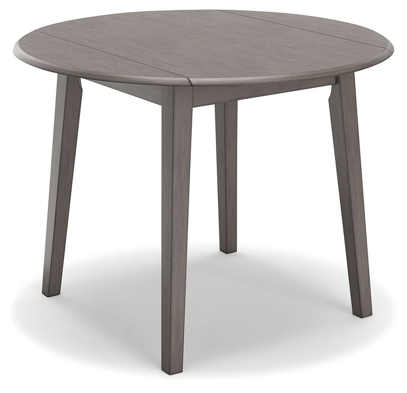 Shullden - Gray - Round Drm Drop Leaf Table - JaxCo Furniture