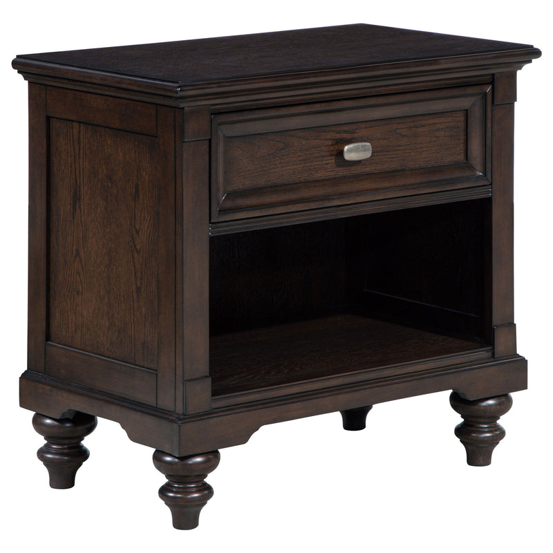 Andover - 1-Drawer Nightstand Bedside Table - Dark Oak - JaxCo Furniture