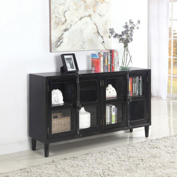 Sylvia - 4 Door Accent Cabinet - Black - JaxCo Furniture