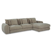 Berga - Sectional Pebble Right Stationary Sofa - Gray - JaxCo Furniture