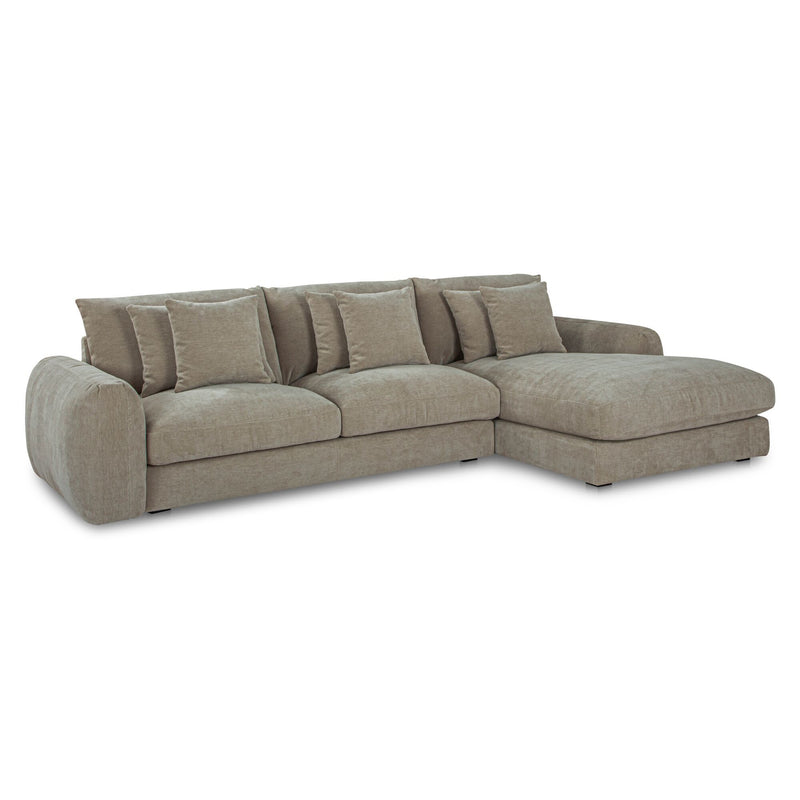 Berga - Sectional Pebble Right Stationary Sofa - Gray - JaxCo Furniture
