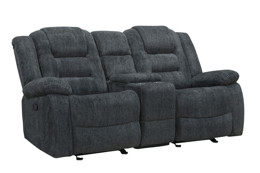 Bolton - Glider Reclining Console Loveseat - Misty Storm - JaxCo Furniture