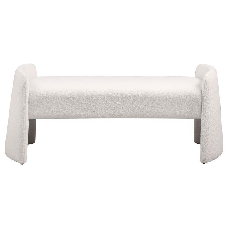Peoria - Velvet Upholstered Accent Bench - Ivory - JaxCo Furniture