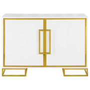 Elsa - 2 Door Wood Storage Accent Cabinet - White And Gold - JaxCo Furniture