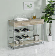 Melrose - 2-Drawer Home Bar Storage With Wine Rack Gray - Gray - JaxCo Furniture