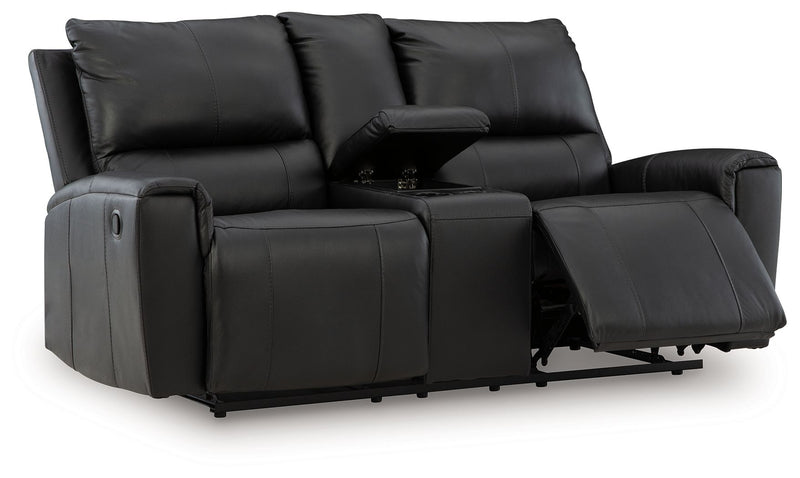 Glossmore - Reclining Loveseat With Console - Black - JaxCo Furniture