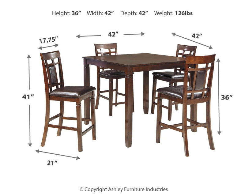 Bennox - Brown - DRM Counter Table Set (Set of 5) - JaxCo Furniture