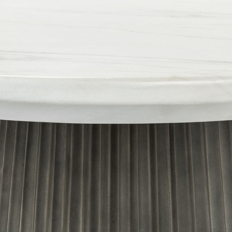 Caspia - 47" Outdoor Round Dining Table - White / Dark Gray - JaxCo Furniture