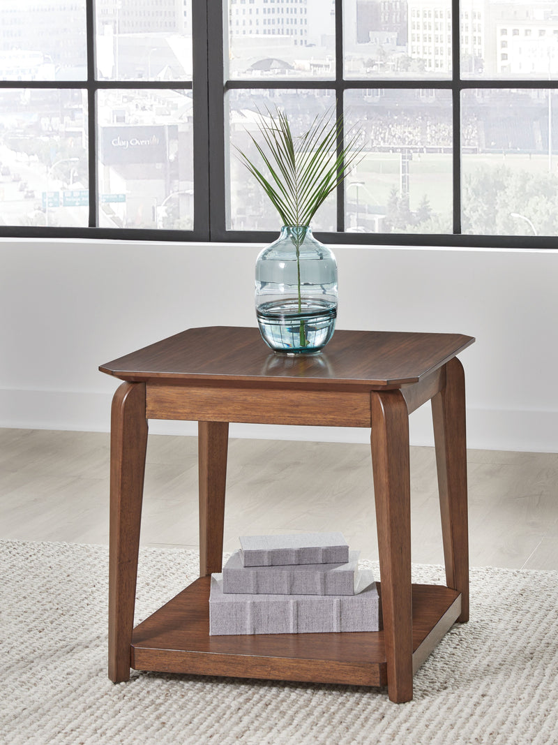 Trenmour - Medium Brown - Square End Table - JaxCo Furniture