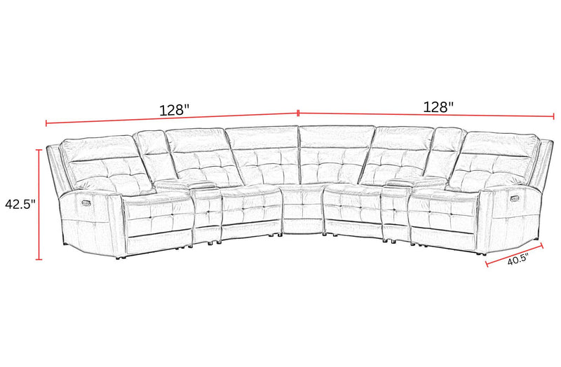 Canterbury - Zero Gravity Modular Power Reclining Sectional - JaxCo Furniture