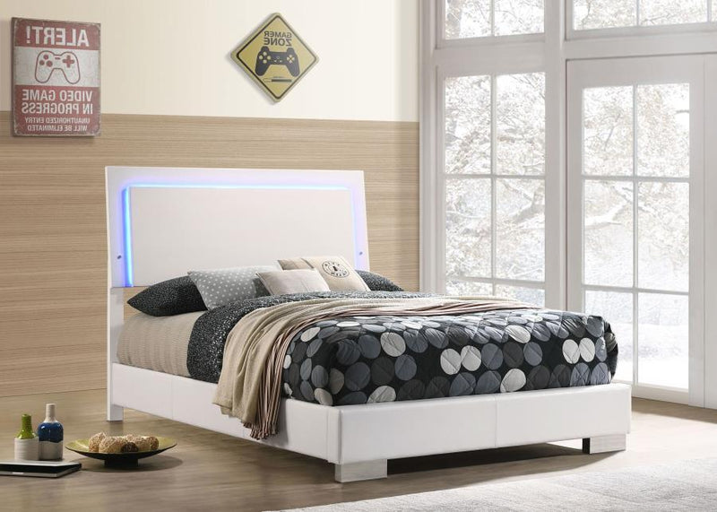 Felicity - Wood LED Panel Bed - JaxCo Furniture