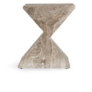 Adler - Outdoor Concrete Accent Table - Brown/Ivory - JaxCo Furniture