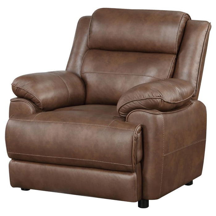 Ellington - Upholstered Padded Arm Accent Chair - Dark Brown - JaxCo Furniture