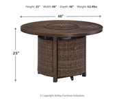 Paradise - Medium Brown - Round Fire Pit Table - JaxCo Furniture