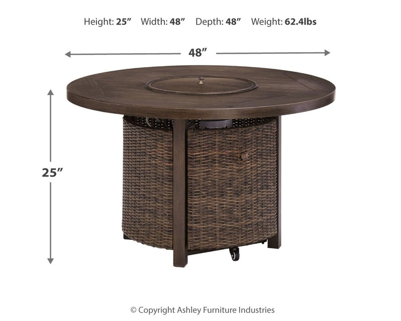 Paradise - Medium Brown - Round Fire Pit Table - JaxCo Furniture