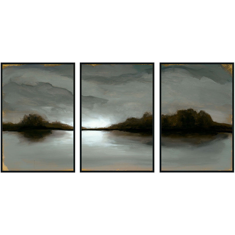 Illuminate - 72" x 36" Painting By Buddy Whitlock (Set of 3) - Black - JaxCo Furniture