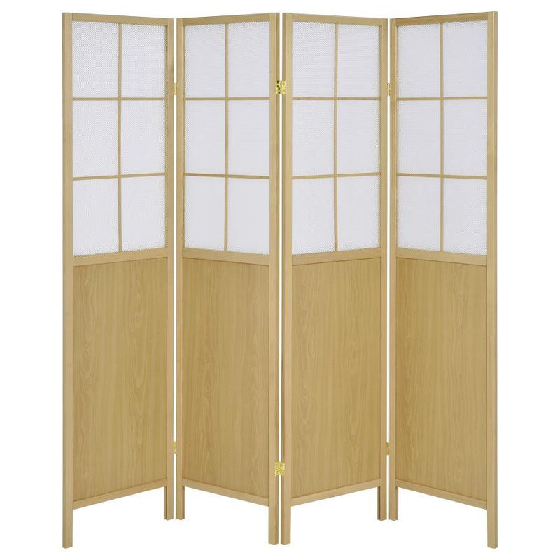 Edwards - 4-Panel Room Divider Folding Shoji Screen - Natural - JaxCo Furniture