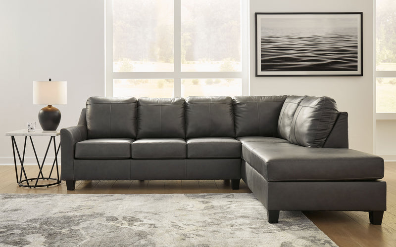 Valderno - Fog - 2-Piece Sectional With Raf Corner Chaise - JaxCo Furniture
