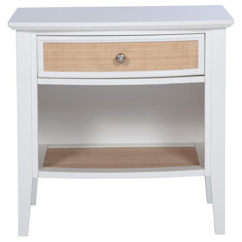 Bexhill - 1-Drawer Nightstand Bedside Table - White - JaxCo Furniture