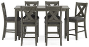 Caitbrook - Gray - Rect Drm Counter Table Set (Set of 7) - JaxCo Furniture