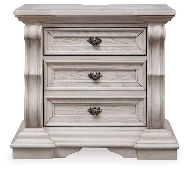 Bruchandi - Antique White - Three Drawer Night Stand - JaxCo Furniture