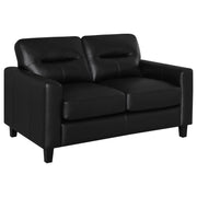 Scotland - Faux Leather Upholstered Track Arm Loveseat - JaxCo Furniture