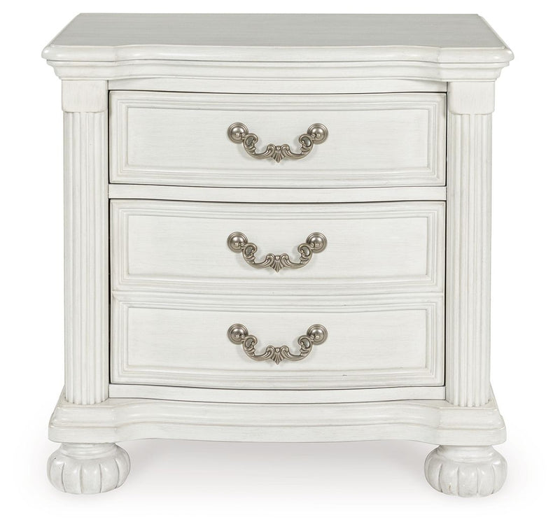Montelaine - Antique White - Three Drawer Night Stand - JaxCo Furniture