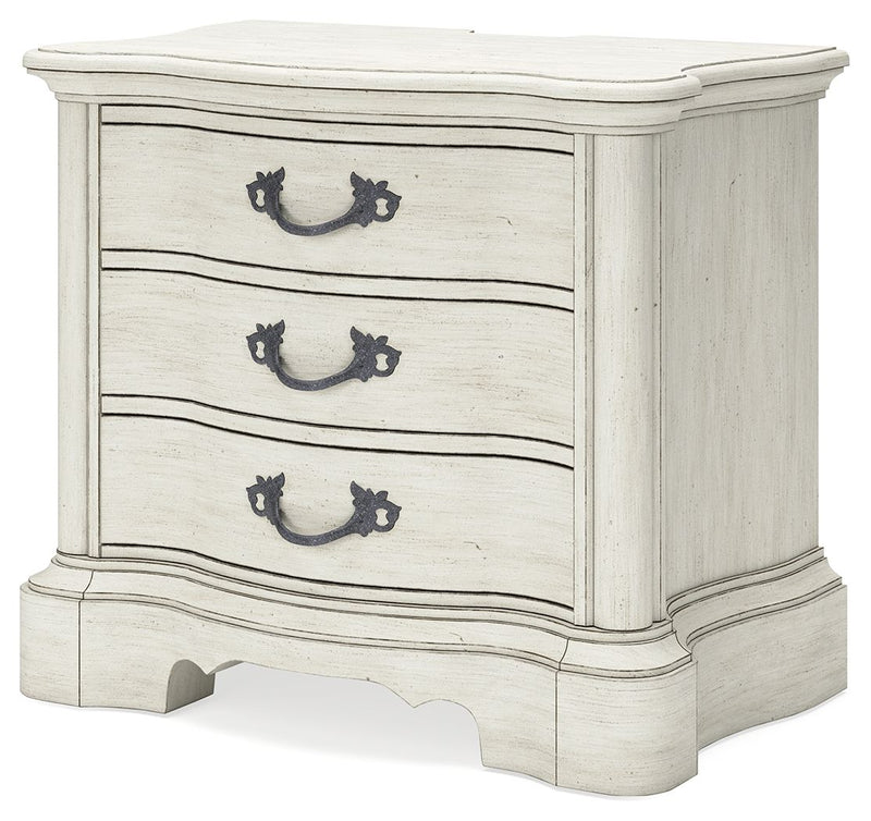 Arlendyne - Antique White - Three Drawer Night Stand - JaxCo Furniture