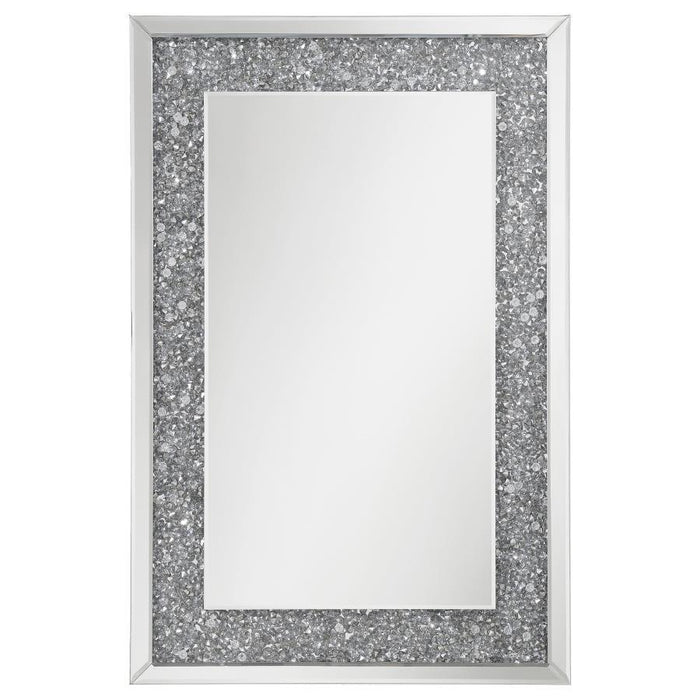 Valerie - Acrylic Crystal Wall Mirror - Silver - JaxCo Furniture