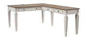 Realyn - White / Brown - Home Office L Shaped Desk - JaxCo Furniture