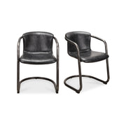 Freeman - Leather Dining Chair (Set of 2) - Onyx Black - JaxCo Furniture
