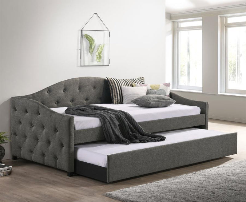 Sadie - Upholstered Daybed With Trundle - JaxCo Furniture