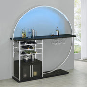 Risley - 2-Door Circular LED Home Bar With Wine Storage - JaxCo Furniture