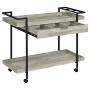 Ventura - 1-Drawer Engineered Wood Bar Cart - Gray Driftwood - JaxCo Furniture