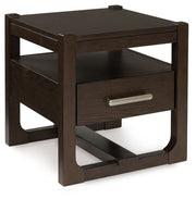 Breckington - Dark Brown - Square End Table - JaxCo Furniture