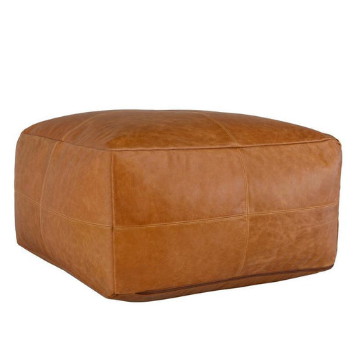 Poufs - Leather Dumont Pouf - Chestnut - JaxCo Furniture