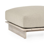 Livia - Teak Outdoor Ottoman - Taupe - JaxCo Furniture