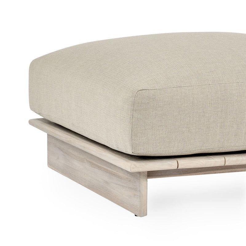 Livia - Teak Outdoor Ottoman - Taupe - JaxCo Furniture