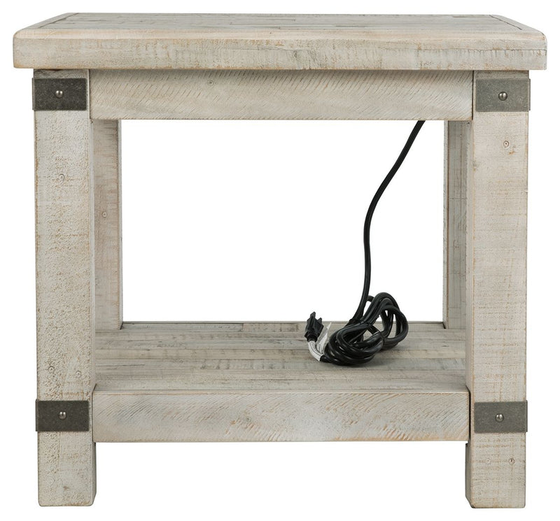 Carynhurst - White Wash Gray - Rectangular End Table - JaxCo Furniture