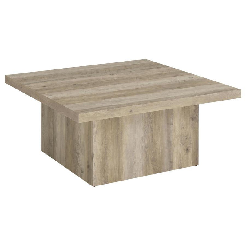 Devar - Square Engineered Wood Coffee Table - Distressed Pine - JaxCo Furniture