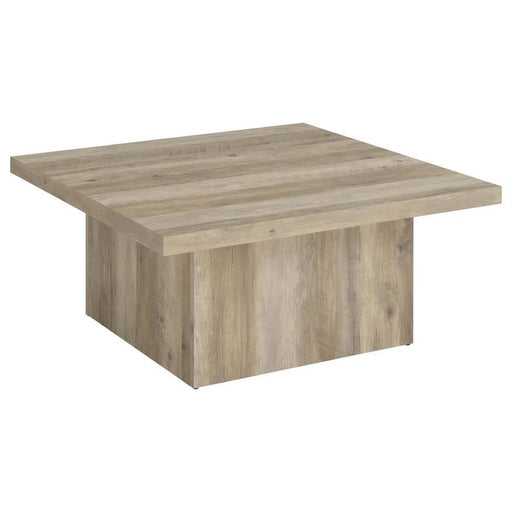 Devar - Square Engineered Wood Coffee Table - Distressed Pine - JaxCo Furniture