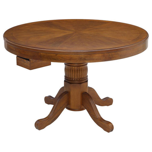 Mitchell - Round Dining And Billiard Poker Game Table - Amber - JaxCo Furniture