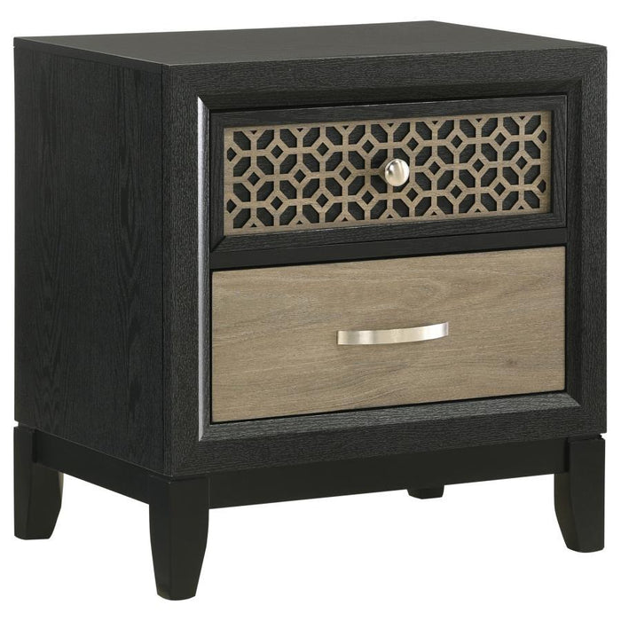 Valencia - 2-Drawer Nightstand - Black - JaxCo Furniture