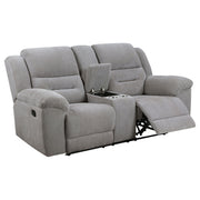 Gilson - Chenille Upholstered Reclining Loveseat - Gray - JaxCo Furniture