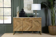 Keaton - Marble Top Herringbone Accent Cabinet - JaxCo Furniture