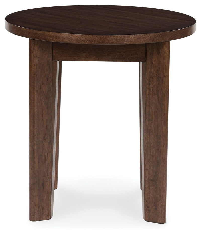 Korestone 2 - Dark Brown - Round End Table - JaxCo Furniture